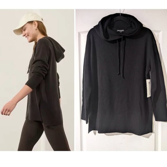 Athleta | Alpine Wool-Cashmere Hoodie Sweater In Black - Picture 1 of 15